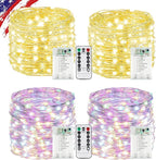 Christmas Patio String Lights 4-Pack, 80ft 240 LED Waterproof