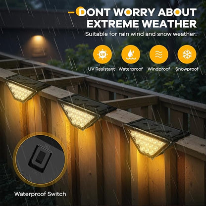 Solar Step Lights for Outside, Solar Stair Lights Outdoor Waterproof, Deck Step Lights for Fence, Patio, Yard, Porch, Front Door, Sidewalk, Garden, Patio Decor (10, Warm White)