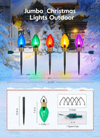 C9 Pathway Lights 4-Pack, 34ft LED Stakes