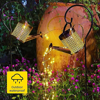 Solar Watering Can with Lights - Outdoor Garden Decor, Waterproof Hanging Lantern Landscape Lights for Yard, Patio, Pathway