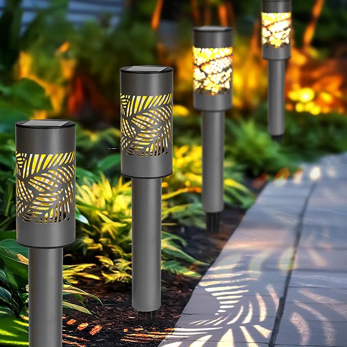 Warm White Solar Pathway Lights 12-Pack, Driveway LED