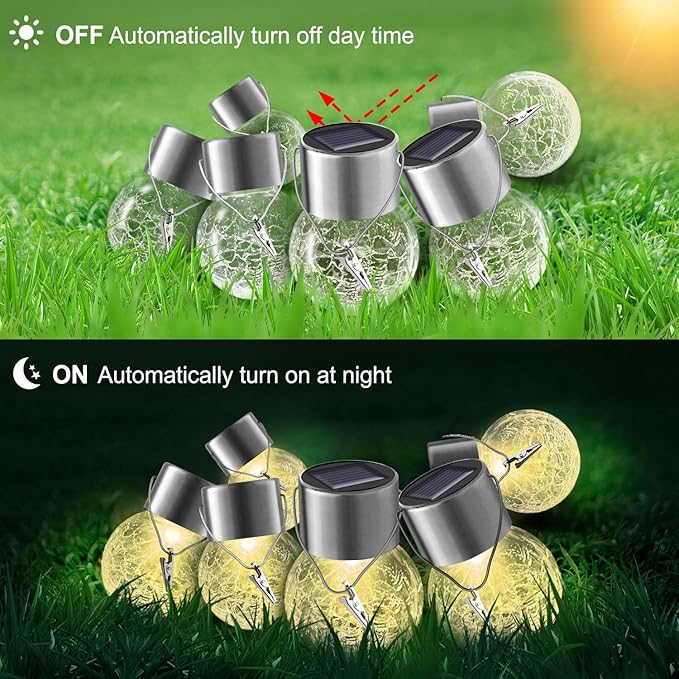 Globe Solar Lantern Set 8-Pack, Rustic Garden Lighting