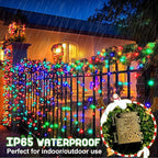 33ft Christmas LED String Lights, Waterproof Timer Lights