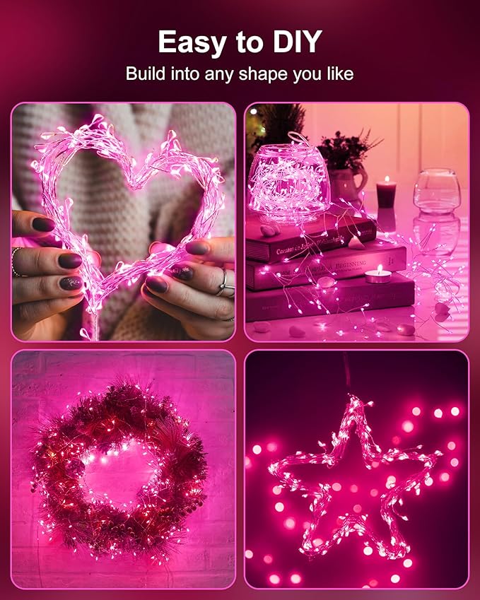 5ft Christmas LED String Lights, Waterproof Timer Lights