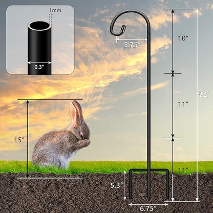 8-Pack 32" Garden Shepherd Hooks, Iron Plant Hangers