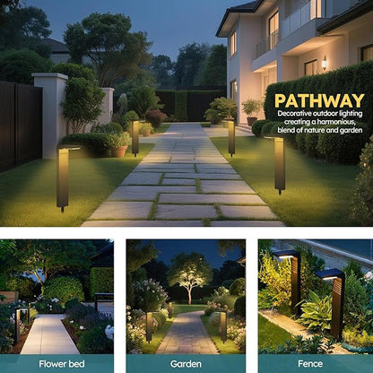 Solar Outdoor Lights,2 Pack LED Solar Lights Outdoor Waterproof, Solar Walkway Lights Maintain 12 Hours of Lighting for Your Garden, Landscape, Path, Yard, Patio, Driveway