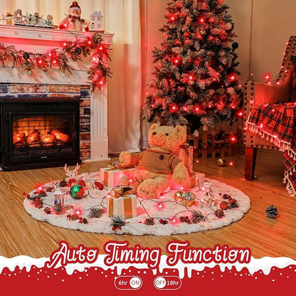 4-Pack 66ft Christmas LED String Lights, Waterproof Timer Lights