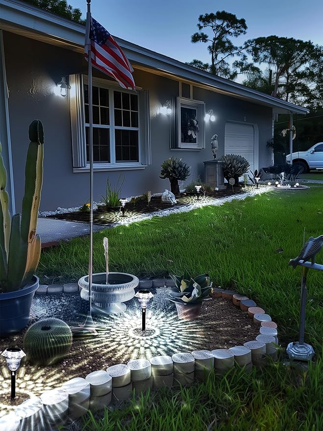 6-Pack Solar Pathway Lights, Waterproof LED Garden Lights