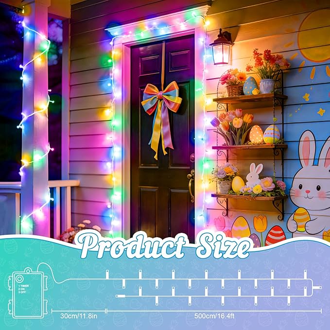 16.4ft White Fairy String Lights, Waterproof Backyard