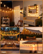 LED Patio String Lights, Waterproof Outdoor