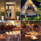4-Pack Garden Solar Lanterns, Waterproof LED Backyard Lights