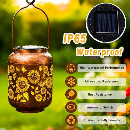 Solar Lanterns Outdoor Waterproof, Sunflower Gifts for Women Grandma Mom, Hanging Solar Lights for Backyard Porch Patio Table Yard Balcony Lawn Pathway, Mothers Day Gifts
