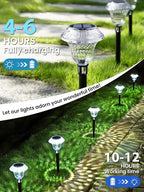 8-Pack Solar Pathway Lights, Waterproof LED Garden Lights
