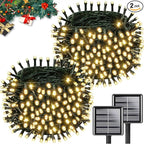Christmas Porch String Lights 2-Pack, 66ft 200 LED Waterproof