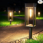 12-Pack Warm White Solar Path Lights, Outdoor Yard LED