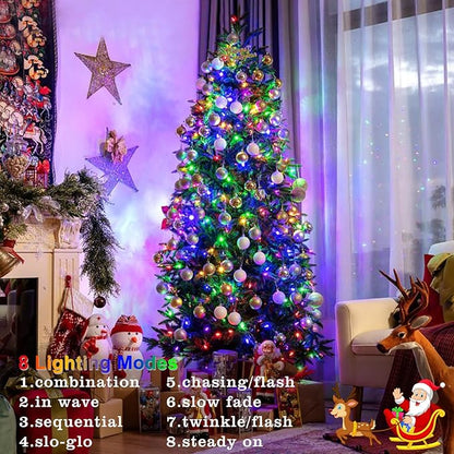 echosari Battery Christmas String Lights 100 LEDs Outdoor LED Fairy String Lights with Remote Button Cell(Dimmable, Timer, 8 Modes) - Multicolor