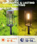 Solar Walkway Path Lights 4-Pack, IP65 Waterproof