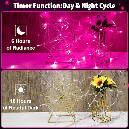 String Lights Outdoor Waterproof 9.8ft 30 LED, Pink Fairy Lights Battery Operated with Timer Clear Wire for Indoor & Outdoor Christmas Valentine's Day Decorations Garland Party2 Packs