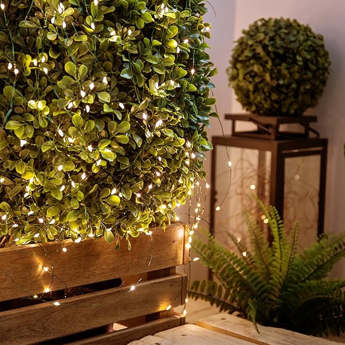 4 Pack Fairy Lights Battery Operated, 16.4 Ft 50 LED Starry Fairy Lights with Auto Timer Dark Green Copper Wire Twinkle Lights for Wedding Bedroom Christmas Decor (Warm White)