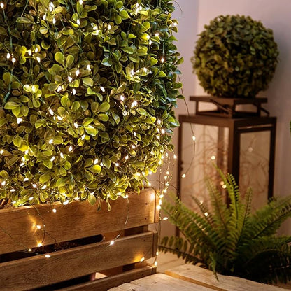 4 Pack Fairy Lights Battery Operated, 16.4 Ft 50 LED Starry Fairy Lights with Auto Timer Dark Green Copper Wire Twinkle Lights for Wedding Bedroom Christmas Decor (Warm White)