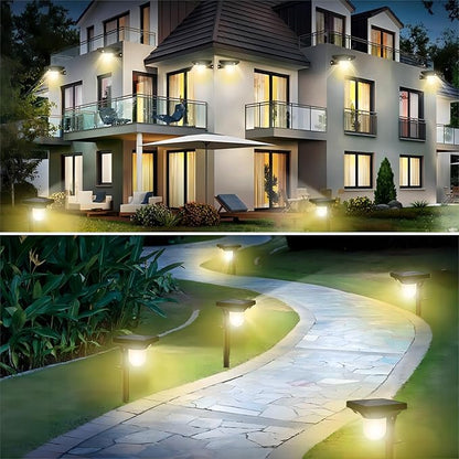 S NMT Super Bright Outdoor Solar Garden Lights Motion Sensor Pathway Light Landscape Lighting for Yard, IP65 Waterproof Solar Powered Porch Lights Walkway Lawn Patio Garden Decor