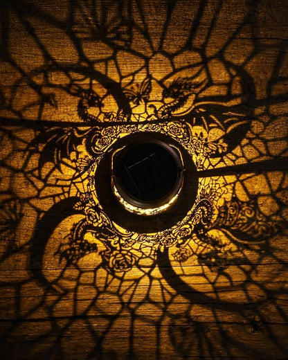 Dragon Decor Solar Lanterns - Waterproof Hanging Lights for Outdoor Garden Patio Lawn Pathway Metal Yard Lighting Decorations Housewarming Birthday Gift for Women Men Friend Dragons Lover