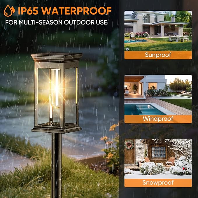Solar Pathway Lights Outdoor Waterproof – 8 Pack Bright Solar Powered Garden Lights with Auto On/Off, IP65 LED Landscape Lighting for Walkway Patio Lawn Yard Décor