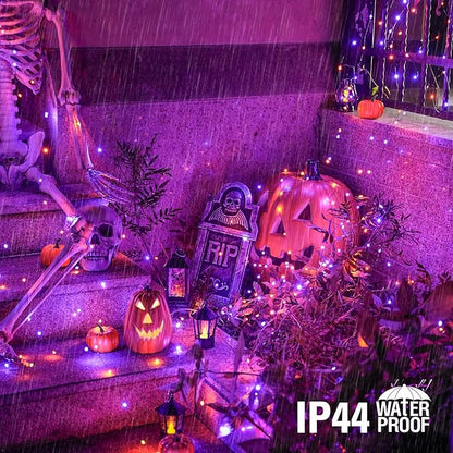 4-Pack Halloween LED String Lights, Waterproof Timer Lights