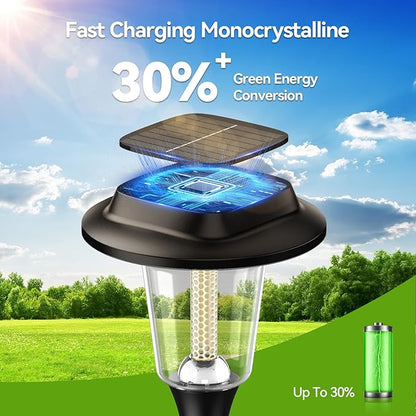 KOOPER Solar Pathway Lights Outdoor, 8 Pack Modern Brighter Solar Powered Landscape Path Lights, IP65 Waterproof Outdoor Solar Garden Lights for Yard Patio Driveway Walkway Lawn Sidewalk Decorative