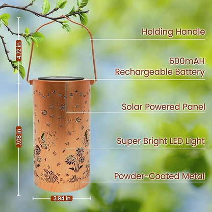 FLAGWIX Butterfly Gifts for Women Men - Solar Lanterns Outdoor Waterproof, Garden Decor for Outside - Motivational Mothers Day Birthday Gifts for Mom Grandma, Decorative Lantern for Garden Yard Patio