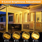 Solar Rope Lights, 66ft 200 LED Waterproof Porch Lights