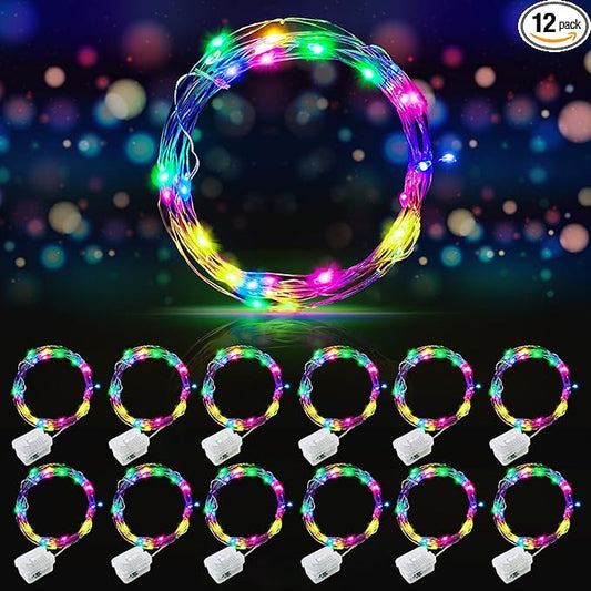 12-Pack Christmas String Lights, 20 LED Waterproof Twinkle Lights
