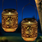 Butterfly Solar Porch Lanterns, Metal Waterproof LED
