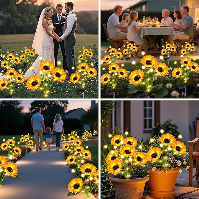 4-Pack Solar Path Lights, Outdoor Walkway LED