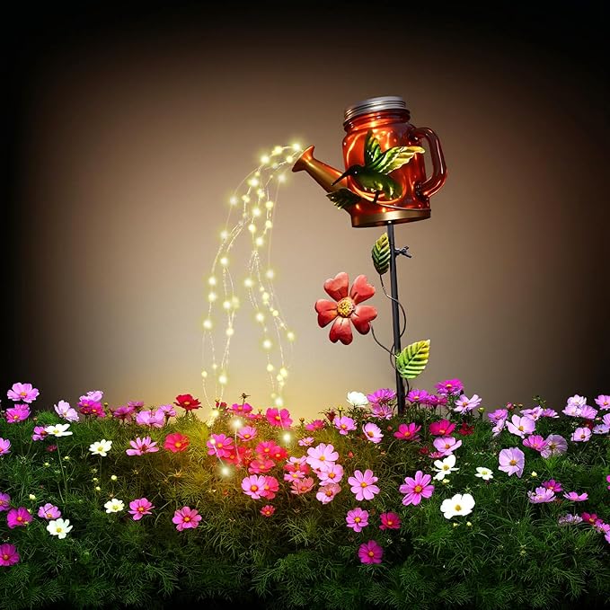 Solar Hummingbird Garden Statue Light, Outdoor Decor