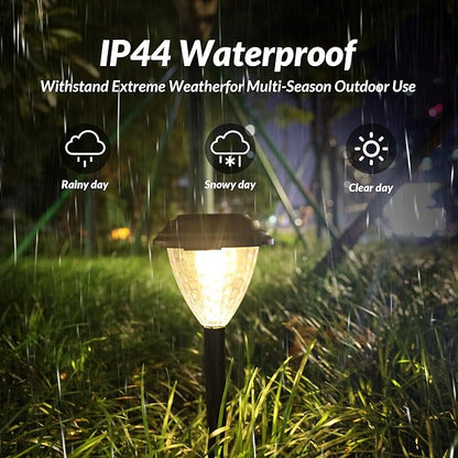 Elevon 12 Pack Solar Light Outdoor Waterproof, Warm White Pathway Lights Solar Powered, Landscape Lighting, Christmas Pathway Lights for Decor, Patio, Garden