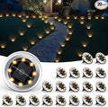 20-Pack Solar Ground Disk Lights, Warm White Waterproof LED