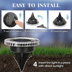 20-Pack Warm White In-Ground Solar Lights, Flat LED Garden
