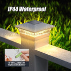 12-Pack Solar Post Cap Lights, Cool White Waterproof