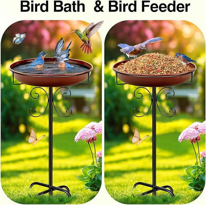 Classic Bird Bath & Feeder, Outdoor Metal