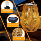 2-Pack Courtyard Solar Backyard Lanterns, Elegant Waterproof LED