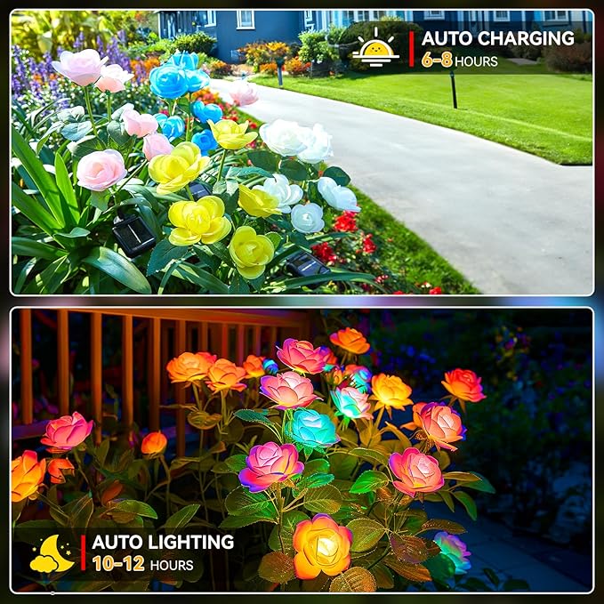 Flower Solar Lawn Figurine Light, Waterproof