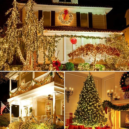 33ft 100 LED String Lights,Battery Christmas Music Light Waterproof,Motion Sensor Christmas Lights with 6 Modes for Indoor Outdoor Yard Patio Garden Xmas Tree Decor