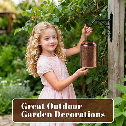 Solar Lanterns Outdoor Waterproof, Garden Decor Gifts for Women Mom Grandma, Outdoor Hanging Lantern Solar Lights, Metal Decorative Light for Yard, Patio, Backyard, Porch, 2 Packs