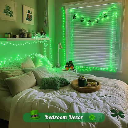 4-Pack 1ft Christmas LED String Lights, Waterproof Timer Lights