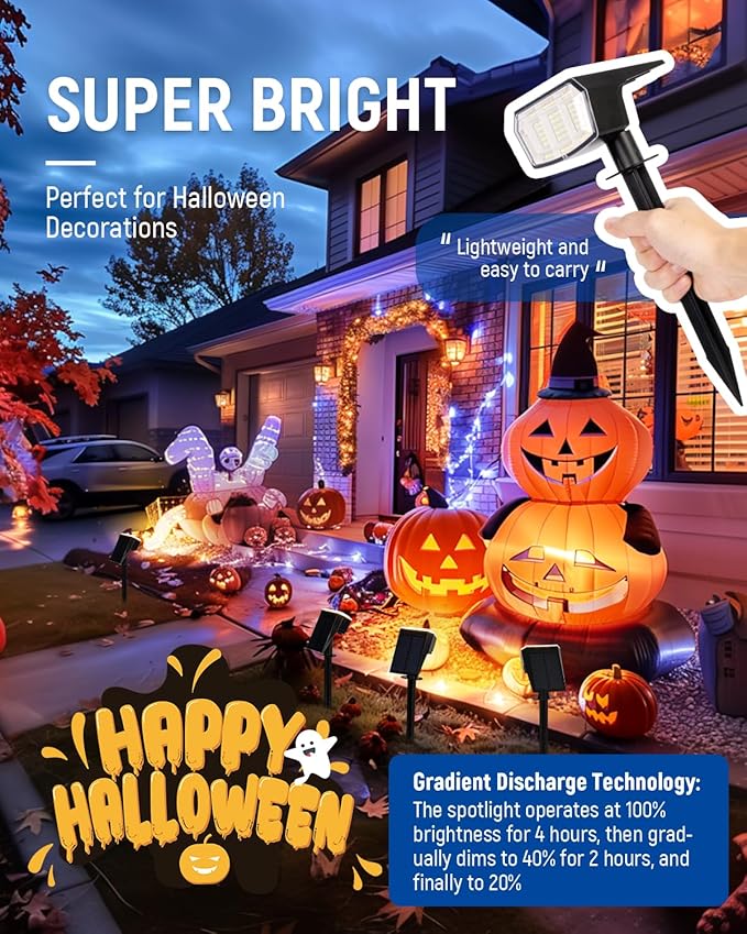 6-Pack Solar Spotlights, Waterproof Wall LED