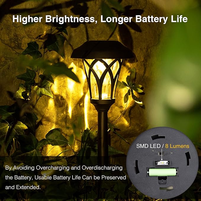 6-Pack IP65 Solar Landscape Lights for Yard