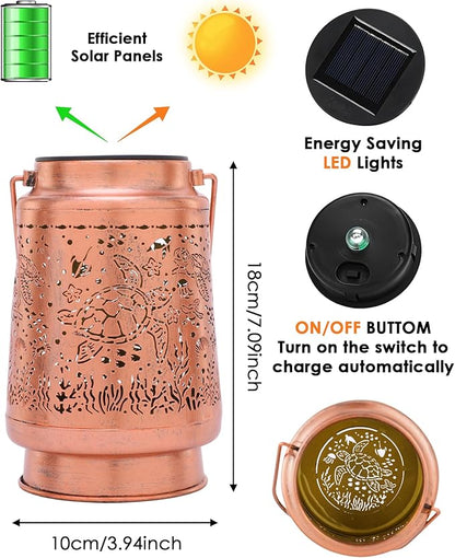 Sea Turtle Gifts for Women - Hanging Solar Lanterns Outdoor Waterproof Led Lights Garden Patio Lawn Pathway Lighting Lamp Seaweed Yard Art Decor Housewarming Birthday Gift for Mom Grandma