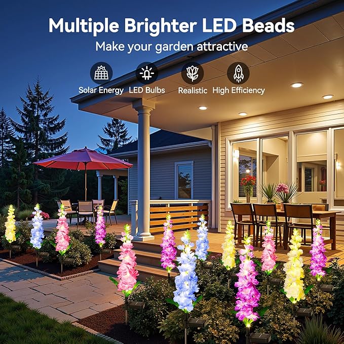 Solar Flower Statue Light, Yard Decor