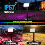 10-Pack 28 LED Solar Landscape Spotlights, 7-Mode Waterproof